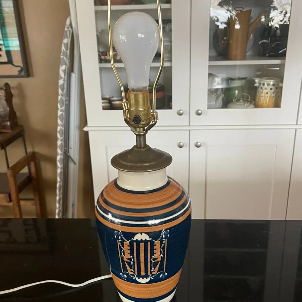 Studio Southwest Art Pottery High Glossy Glaze 3D Accents Table Lamp